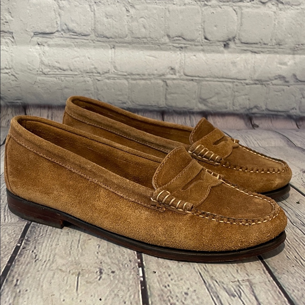G.H. Bass & Co. Tan Suede Penny Loafers